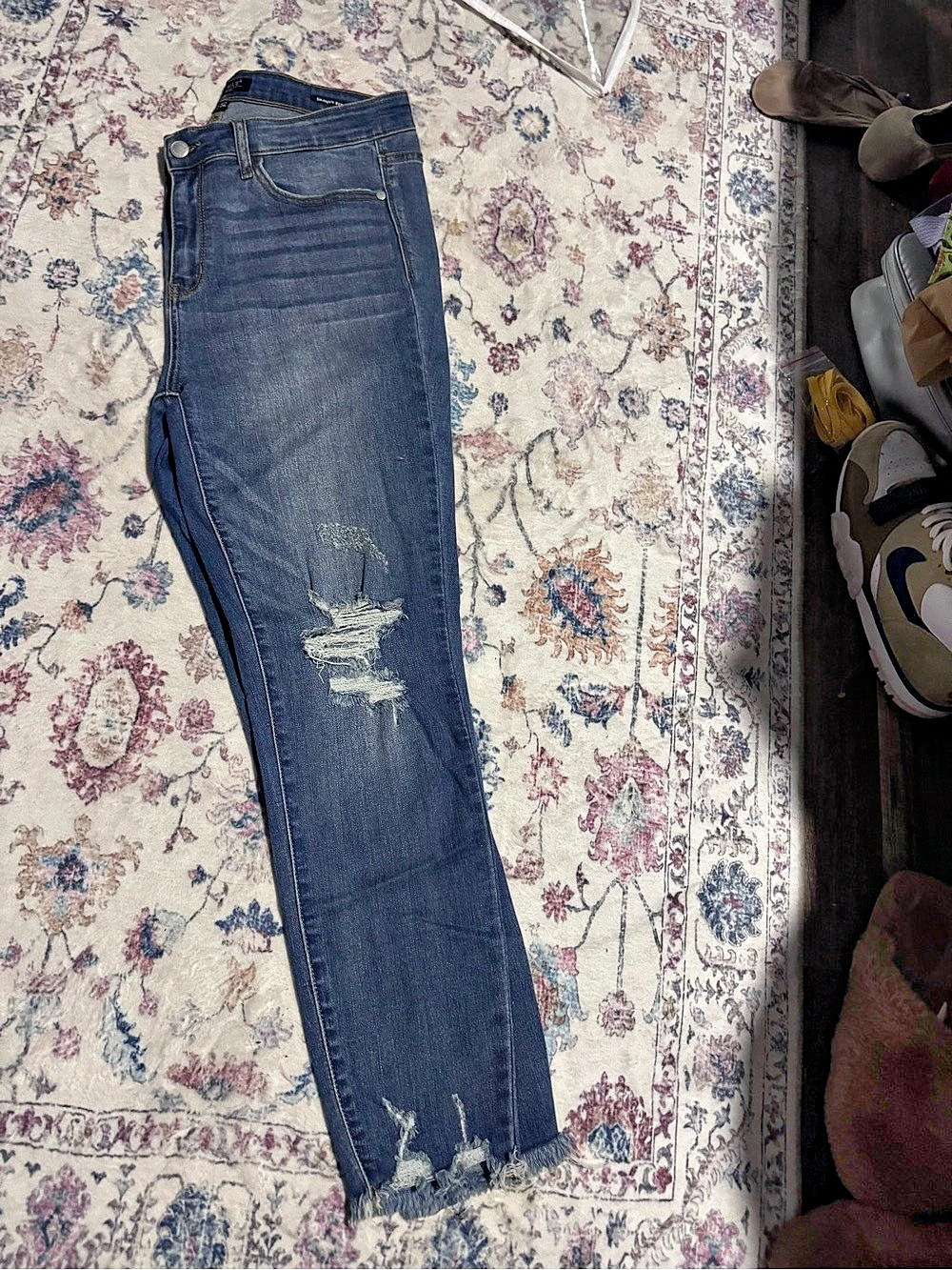 Judy Blue Distressed Skinny Jeans Blue Waist 15/32